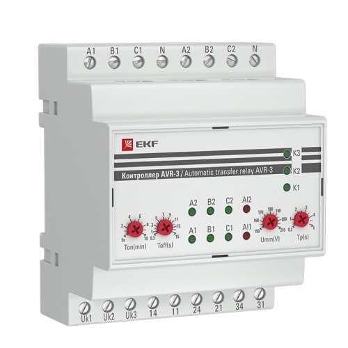Контроллер АВР на 2 ввода с секционированием AVR-3 PROxima | код  rel-avr-3 | EKF